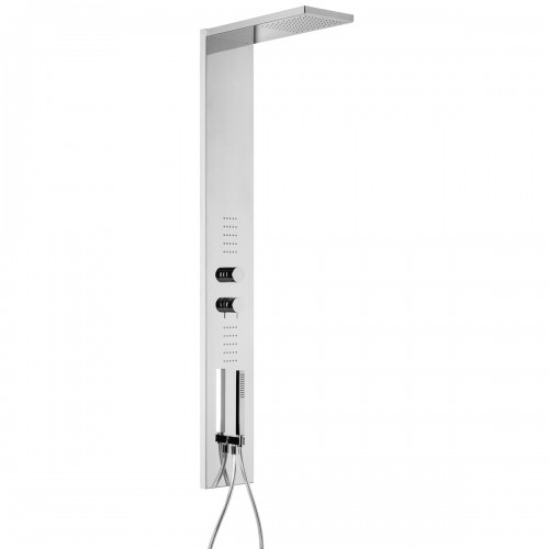 Stainless steel shower column with 3 ways diverter ultraslim showerhead handshower, shower kit and body jets