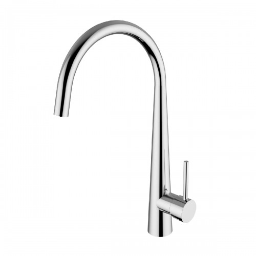 Single-lever one-hole sink mixer with ”P” swivel spout  