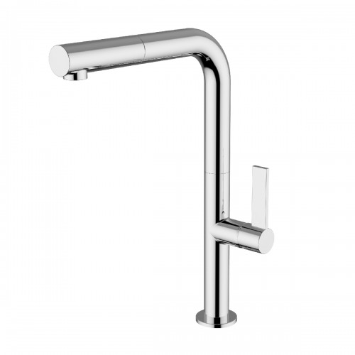 Single-lever one-hole sink mixer with s”L” swivel spout