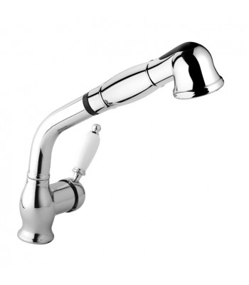 Single-lever one-hole sink mixer with extractable shower