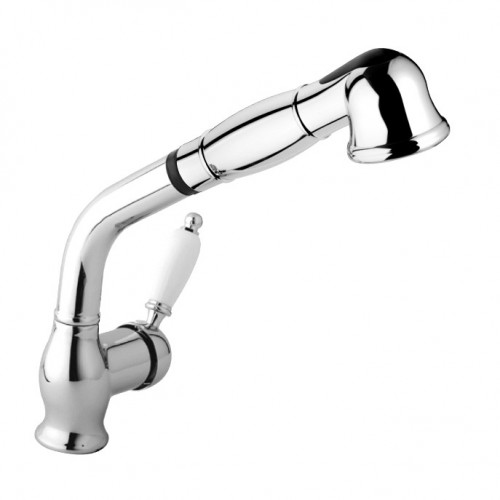 Single-lever one-hole sink mixer with extractable shower