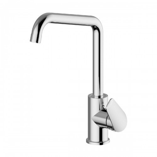 Single-lever sink mixer with movable spout