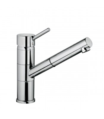Single-lever one-hole sink mixer. With pull-out shower