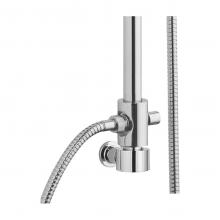 Colonna doccia in ottone telescopica h. 80/120 cm per esterno doccia con saliscendi incorporato,