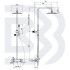 External single lever shower 2 ways  mixer with adjustable shower column,  inox shower head ø 250 and shower kit