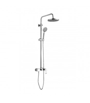 Miscelatore monocomando esterno doccia, completo di colonna doccia, soffione inox Ø200 mm e kit doccia