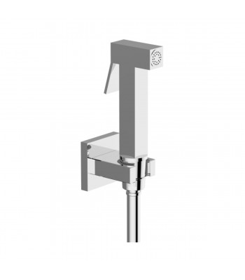 Brass Kit Shut off Cubo,   wall support, flexible hose  120 cm cromoline