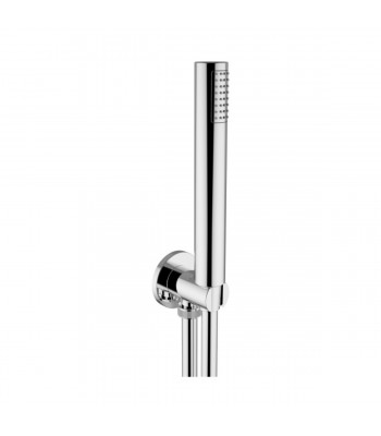 Kit with round and fixed water intake in brass, Style brass shower and flexible hose 150 cm