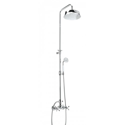 External shower mixer with shower column shower head Epoque ø 217 and shower kit