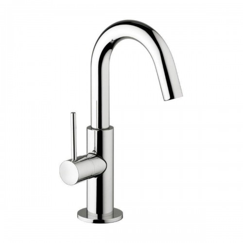 Single-lever basin with 1”1/4 clic-clac pop-up waste  and movable spout