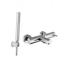 Miscelatore monocomando vasca esterno con doccia flessibile cm 150 e supporto