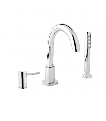 Batteria da bordo vasca 3 fori con doccia