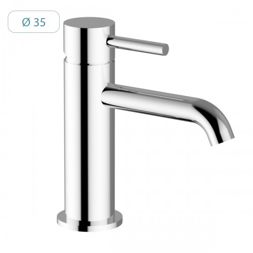 Single-lever basin mixer with 1” 1/4” pop-up waste