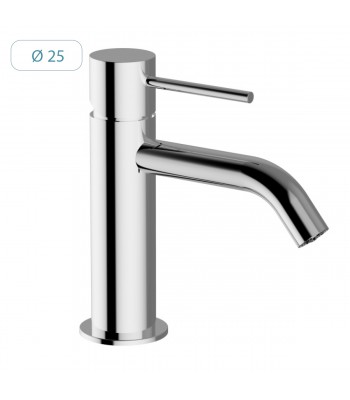 Miscelatore monocomando  lavabo ø 25 con scarico 1” 1/4” clic-clac