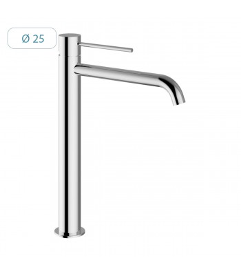 Miscelatore monocomando lavabo prolungato ø 25 con scarico  1” 1/4” clic-clac