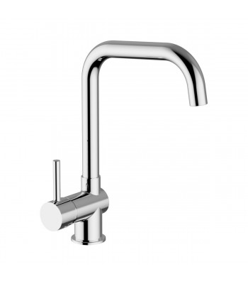 Horizontal single-lever one-hole sink mixer with movable spout