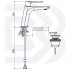 Single-lever basin mixer with 1” 1/4” clic-clac