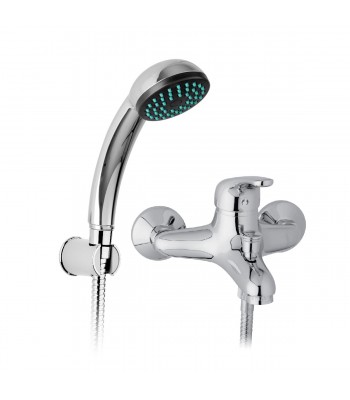 Miscelatore monocomando vasca con doccia flessibile cm 150 e supporto