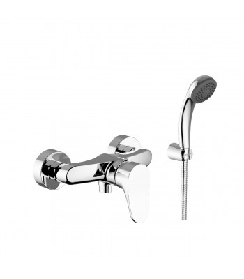 Single-lever external shower mixer with flexible cm 150 and shower support
