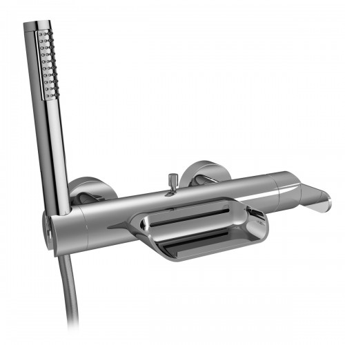 Single-lever external bath mixer with flexible cm 150 and shower support