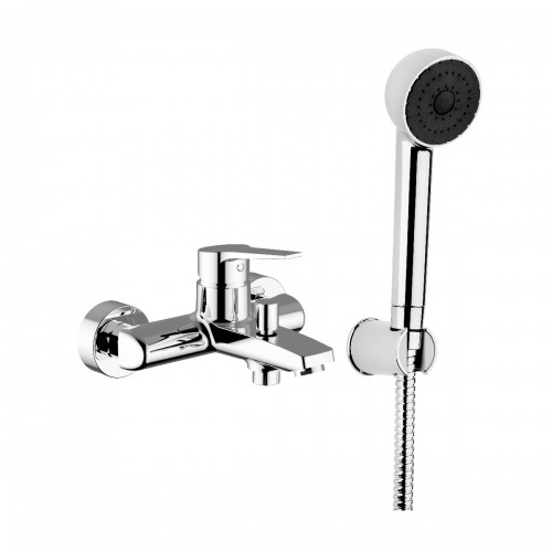 Single-lever external bath mixer with shower kit  