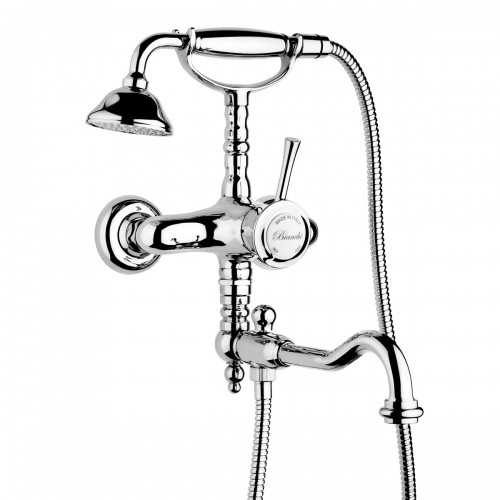 External bath mixer with shower, kit and movable spout in style