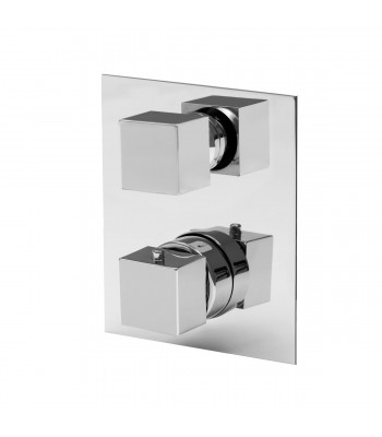 Miscelatore termostatico ad incasso con deviatore a 2 vie.