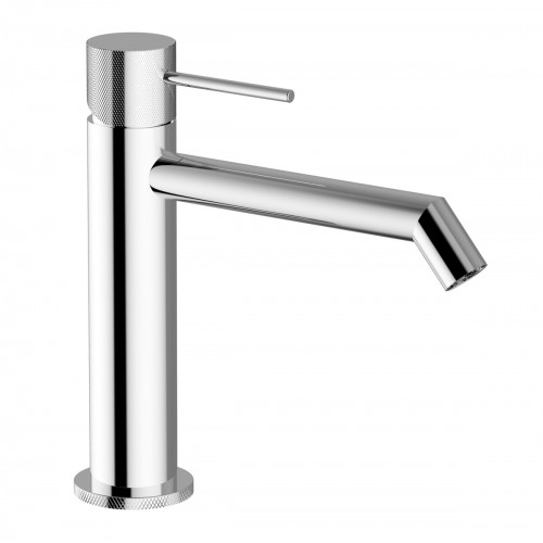 Single lever basin mixer medium with long spout and and 1”1/4 clic-clac