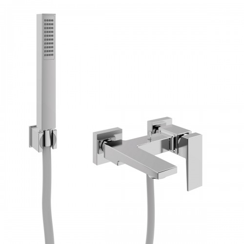 Single-lever external bath mixer with shower kit