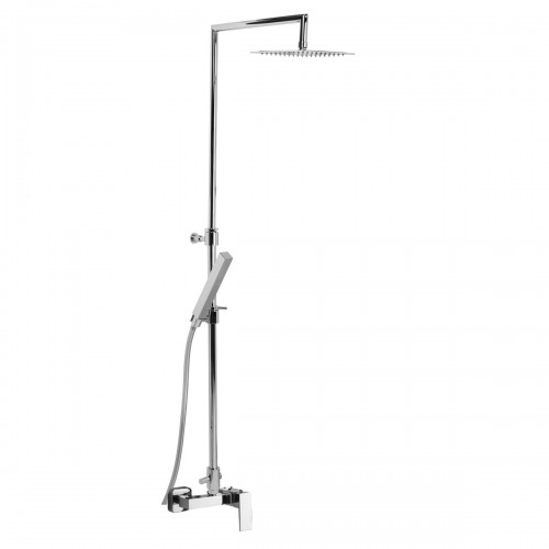External single lever shower  mixer with shower column, inox shower head 200x200 mm and shower kit