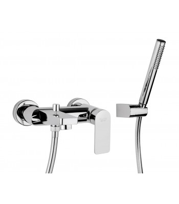 Miscelatore monocomando vasca esterno con doccia flessibile cm 150 e supporto