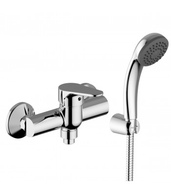 Miscelatore monocomando lavabo con scarico - 1” 1/4”Miscelatore monocomando esterno doccia con flessibile cm 150, supporto e doccia