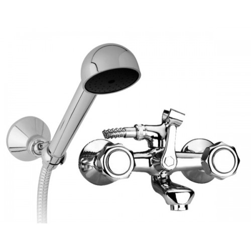 External bath mixer with shower, flexible hose cm 150 and duplex