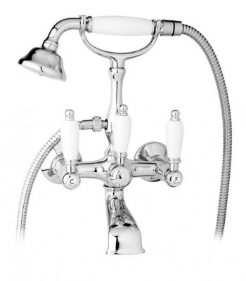 External bath mixer with shower Elegant and flexible hose cm 150 double interlock