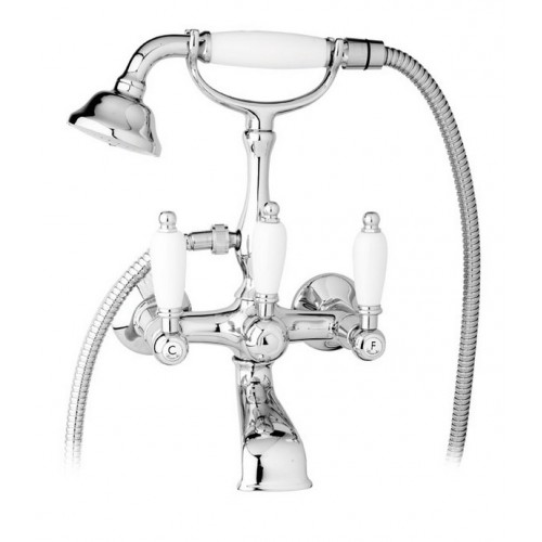 External bath mixer with shower Elegant and flexible hose cm 150 double interlock