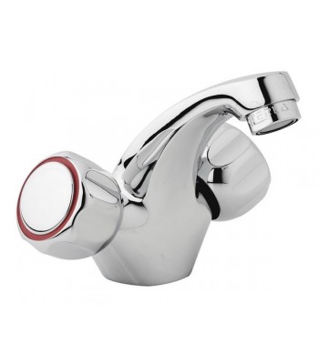 Single hole basin mixer with 1" 1/4" pop-up waste