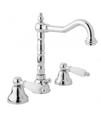 3 hole wash basin mixer with automatic pop-up waste - 1" 1/4" swivel spout