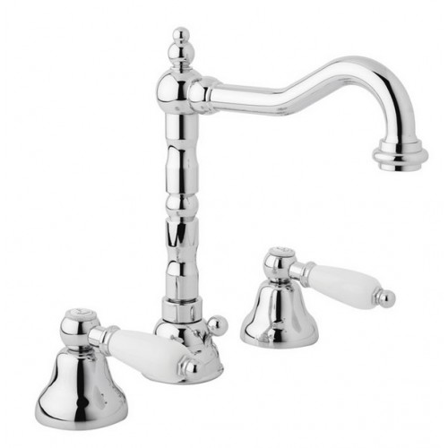 3 hole wash basin mixer with automatic pop-up waste - 1" 1/4" swivel spout