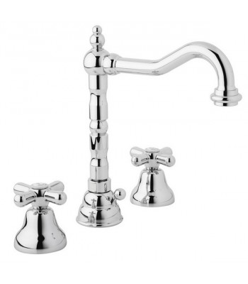 3 holes wash basin mixer with automatic pop-up waste 1" 1/4" and movable spout