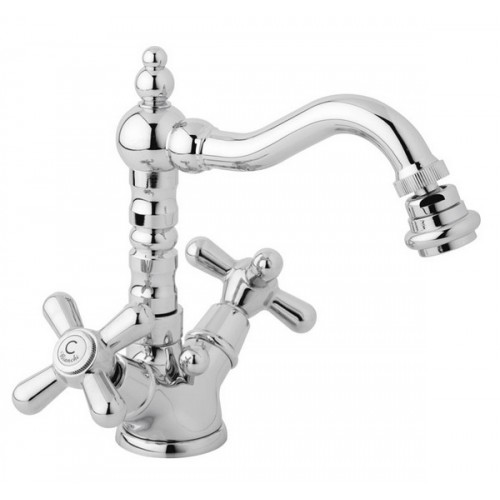 Single hole bidet mixer with swivel spout, automatic pop-up waste 1" 1/4"