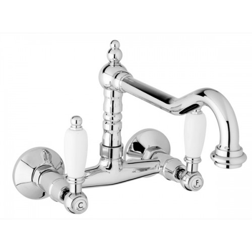 Wall sink mixer with swivel spout