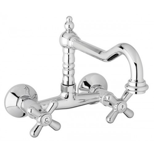 Wall sink mixer with swivel spout