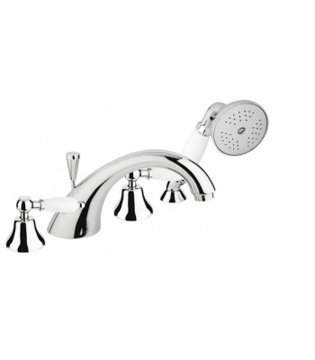 Deck bath mixer 4 holes with shower