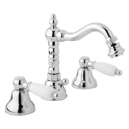 3 hole wash bidet mixer with automatic pop-up waste 1" 1/4" swivel spout