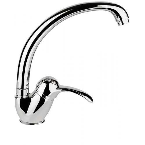 Lateral single-lever one-hole sink mixer with swivel spout