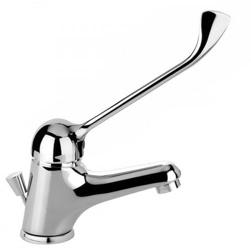 Single-lever basin mixer with sanitary lever and 1” 1/4” pop-up waste