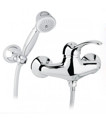Single-lever external shower mixer with shower kit