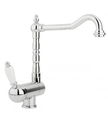 Miscelatore monocomando lavello monoforo con canna reclinabile per sottofinestra