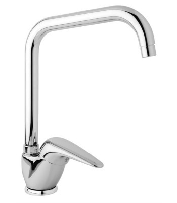 Lateral single-lever one-hole sink mixer with movable spout