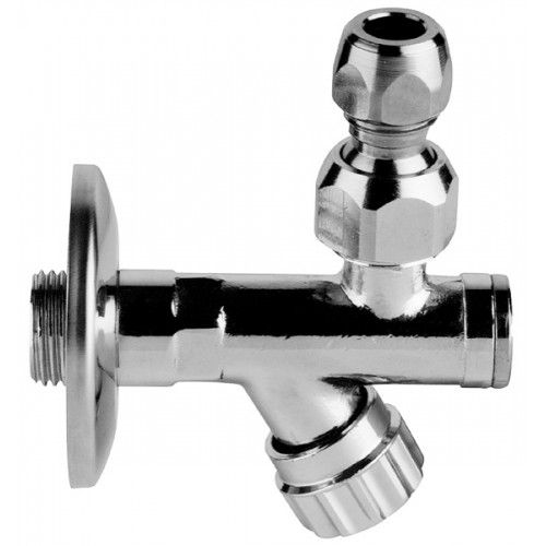 Heavy angle valve for wash basin with headvalve and balljoint